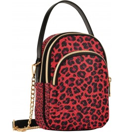 Crossbody Bag for Women, Red Leopard Print Cheetah Phone Purse Detachable Chain Bag Shoulder Handbag Wallet $13.43 Crossbody ...