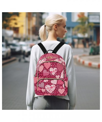 Valentine's Day Hearts Mini Backpack Purse for Women, Pink Cute Love Floral Travel Backpack Fashion Backpack Lightweight Shou...