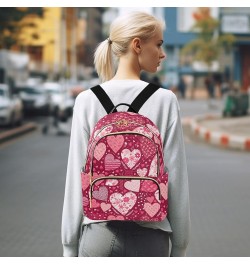 Valentine's Day Hearts Mini Backpack Purse for Women, Pink Cute Love Floral Travel Backpack Fashion Backpack Lightweight Shou...