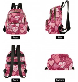 Valentine's Day Hearts Mini Backpack Purse for Women, Pink Cute Love Floral Travel Backpack Fashion Backpack Lightweight Shou...