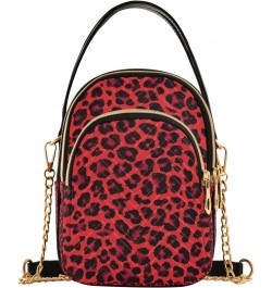 Crossbody Bag for Women, Red Leopard Print Cheetah Phone Purse Detachable Chain Bag Shoulder Handbag Wallet $13.43 Crossbody ...