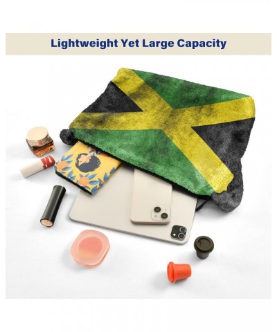 Patriot Women Boho Handbag Jamaican Flag Grunge Underarm Bag Tote Bag Shoulder Bag Crossbody Bag Fluffy Cell Phone Purse Lady...