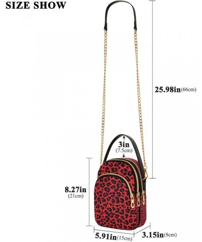 Crossbody Bag for Women, Red Leopard Print Cheetah Phone Purse Detachable Chain Bag Shoulder Handbag Wallet $13.43 Crossbody ...