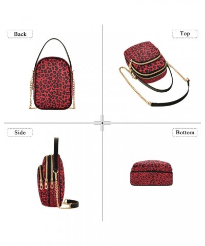 Crossbody Bag for Women, Red Leopard Print Cheetah Phone Purse Detachable Chain Bag Shoulder Handbag Wallet $13.43 Crossbody ...