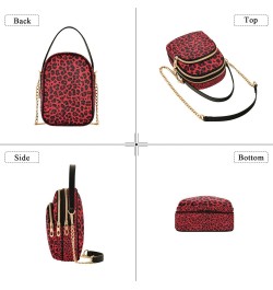 Crossbody Bag for Women, Red Leopard Print Cheetah Phone Purse Detachable Chain Bag Shoulder Handbag Wallet $13.43 Crossbody ...