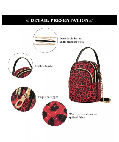 Crossbody Bag for Women, Red Leopard Print Cheetah Phone Purse Detachable Chain Bag Shoulder Handbag Wallet $13.43 Crossbody ...