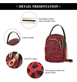 Crossbody Bag for Women, Red Leopard Print Cheetah Phone Purse Detachable Chain Bag Shoulder Handbag Wallet $13.43 Crossbody ...