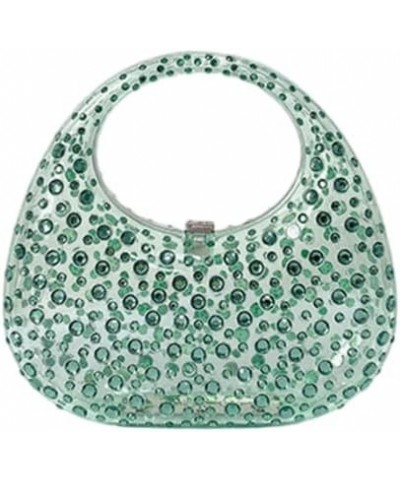 Women's Evening Bag Sparkly Rhinestone Clutch Purse Acrylic Top-handle Bag for Women Green $18.31 Evening Bags