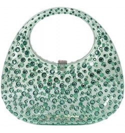 Women's Evening Bag Sparkly Rhinestone Clutch Purse Acrylic Top-handle Bag for Women Green $18.31 Evening Bags