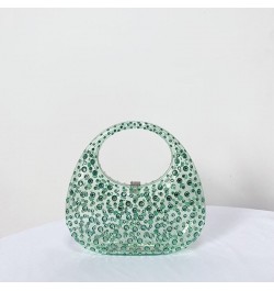 Women's Evening Bag Sparkly Rhinestone Clutch Purse Acrylic Top-handle Bag for Women Green $18.31 Evening Bags