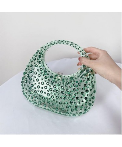 Women's Evening Bag Sparkly Rhinestone Clutch Purse Acrylic Top-handle Bag for Women Green $18.31 Evening Bags