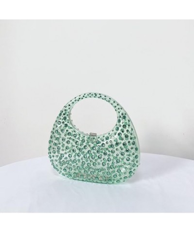 Women's Evening Bag Sparkly Rhinestone Clutch Purse Acrylic Top-handle Bag for Women Green $18.31 Evening Bags