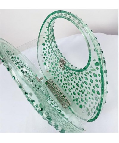 Women's Evening Bag Sparkly Rhinestone Clutch Purse Acrylic Top-handle Bag for Women Green $18.31 Evening Bags