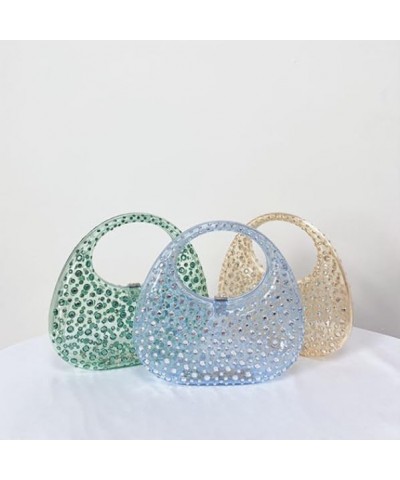 Women's Evening Bag Sparkly Rhinestone Clutch Purse Acrylic Top-handle Bag for Women Green $18.31 Evening Bags