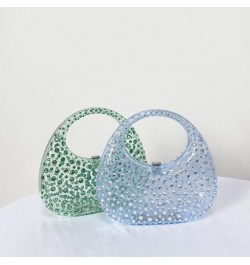 Women's Evening Bag Sparkly Rhinestone Clutch Purse Acrylic Top-handle Bag for Women Green $18.31 Evening Bags