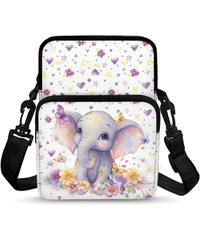 Messenger Bag for Women Small Crossbody Purse Multifunctional Shoulder Bag Travel Passport Wallet Bag Elephant $13.77 Crossbo...