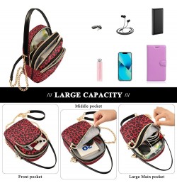 Crossbody Bag for Women, Red Leopard Print Cheetah Phone Purse Detachable Chain Bag Shoulder Handbag Wallet $13.43 Crossbody ...