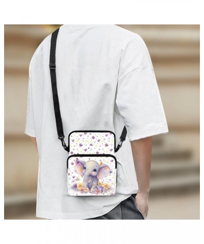 Messenger Bag for Women Small Crossbody Purse Multifunctional Shoulder Bag Travel Passport Wallet Bag Elephant $13.77 Crossbo...