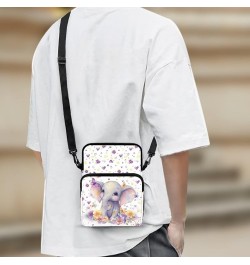 Messenger Bag for Women Small Crossbody Purse Multifunctional Shoulder Bag Travel Passport Wallet Bag Elephant $13.77 Crossbo...