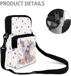 Messenger Bag for Women Small Crossbody Purse Multifunctional Shoulder Bag Travel Passport Wallet Bag Elephant $13.77 Crossbo...