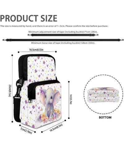 Messenger Bag for Women Small Crossbody Purse Multifunctional Shoulder Bag Travel Passport Wallet Bag Elephant $13.77 Crossbo...