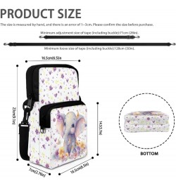 Messenger Bag for Women Small Crossbody Purse Multifunctional Shoulder Bag Travel Passport Wallet Bag Elephant $13.77 Crossbo...