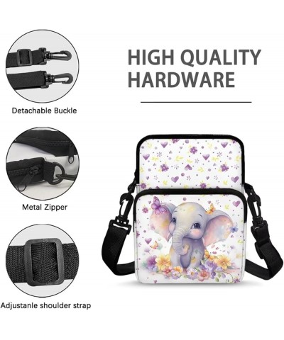 Messenger Bag for Women Small Crossbody Purse Multifunctional Shoulder Bag Travel Passport Wallet Bag Elephant $13.77 Crossbo...