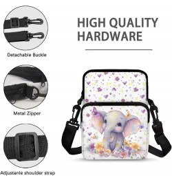 Messenger Bag for Women Small Crossbody Purse Multifunctional Shoulder Bag Travel Passport Wallet Bag Elephant $13.77 Crossbo...