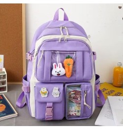 Kawaii Backpack with Badges and Bear Accessories Aesthetic Cute Harajuku Itabag (5Pcs,Blue) 5pcs+ Bear Accessories Purple $21...