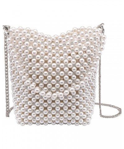 Evening Bag for Women White Pearl Beaded Shoulder Handbag Small Crossbody Clutch Purse for 1920s Party Prom Wedding $17.60 Ev...