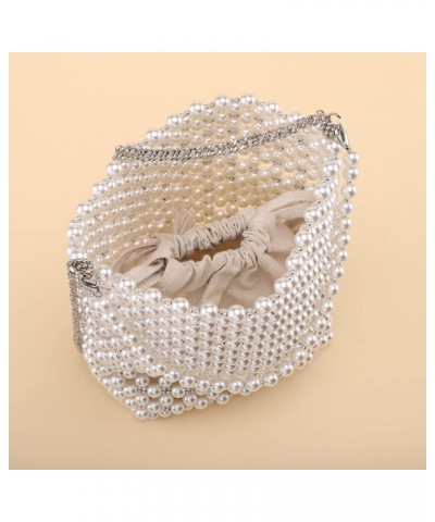 Evening Bag for Women White Pearl Beaded Shoulder Handbag Small Crossbody Clutch Purse for 1920s Party Prom Wedding $17.60 Ev...