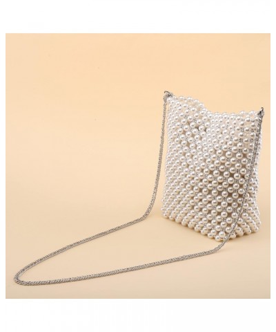 Evening Bag for Women White Pearl Beaded Shoulder Handbag Small Crossbody Clutch Purse for 1920s Party Prom Wedding $17.60 Ev...