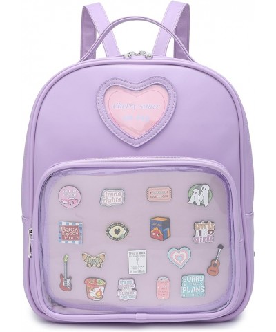 Ita Bag Backpack Heart Shaped Purse JK Uniform School Bags for Anime Pins Display with Insert 51-purple $22.25 Backpacks