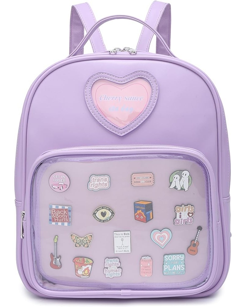 Ita Bag Backpack Heart Shaped Purse JK Uniform School Bags for Anime Pins Display with Insert 51-purple $22.25 Backpacks