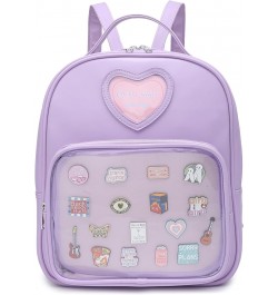 Ita Bag Backpack Heart Shaped Purse JK Uniform School Bags for Anime Pins Display with Insert 51-purple $22.25 Backpacks