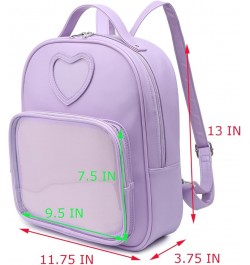 Ita Bag Backpack Heart Shaped Purse JK Uniform School Bags for Anime Pins Display with Insert 51-purple $22.25 Backpacks