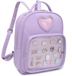 Ita Bag Backpack Heart Shaped Purse JK Uniform School Bags for Anime Pins Display with Insert 51-purple $22.25 Backpacks