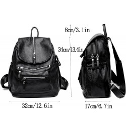 Leather Backpack Multiple Zipper Pockets Hardware Fashion Simple Women Bags (brown) Brown $24.83 Backpacks