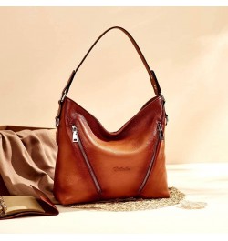 Women Leather Handbag Designer Large Hobo Purses Shoulder Bags and Leather Wallets for Women RFID Blocking Zipper Pocket $53....