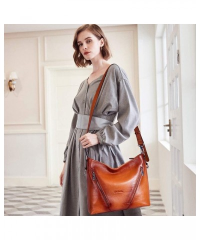 Women Leather Handbag Designer Large Hobo Purses Shoulder Bags and Leather Wallets for Women RFID Blocking Zipper Pocket $53....