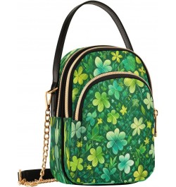 St. Patrick's Day Four Leaf Clover Shoulder Bags for Women Retro Classic Handbag Purse Small Purses with Chain $10.66 Totes