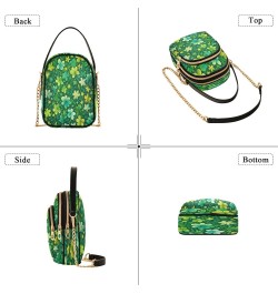 St. Patrick's Day Four Leaf Clover Shoulder Bags for Women Retro Classic Handbag Purse Small Purses with Chain $10.66 Totes