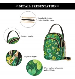 St. Patrick's Day Four Leaf Clover Shoulder Bags for Women Retro Classic Handbag Purse Small Purses with Chain $10.66 Totes