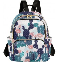 Women Backpack Cactus Blue Flower Pink Anti-Theft Travel Backpack with Luggage Belt Lightweight Handbag Lady Purse Roomy Doub...