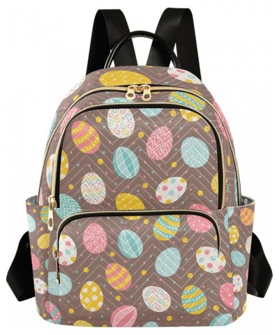 Easter Women Backpack Easter Egg Pink Blue Yellow Anti-Theft Travel Backpack Lightweight Handbag Roomy Weekend Bag Everyday U...