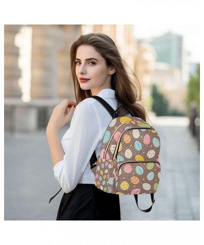 Easter Women Backpack Easter Egg Pink Blue Yellow Anti-Theft Travel Backpack Lightweight Handbag Roomy Weekend Bag Everyday U...