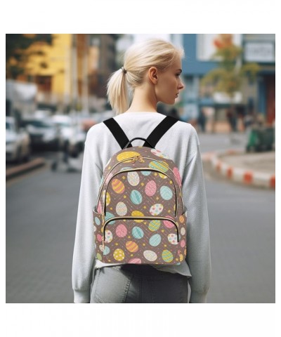 Easter Women Backpack Easter Egg Pink Blue Yellow Anti-Theft Travel Backpack Lightweight Handbag Roomy Weekend Bag Everyday U...