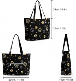 Womens Handbag Dog Paw Print And Star Pattern Leather Tote Bag Top Handle Satchel Bags For Lady $20.64 Totes