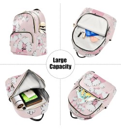 Women Backpack Pink White Doodle Poodle Anti-Theft Travel Backpack with Luggage Belt Lightweight Handbag Lady Purse Roomy Dou...