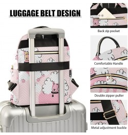 Women Backpack Pink White Doodle Poodle Anti-Theft Travel Backpack with Luggage Belt Lightweight Handbag Lady Purse Roomy Dou...